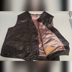 Men's Black Leather Vest